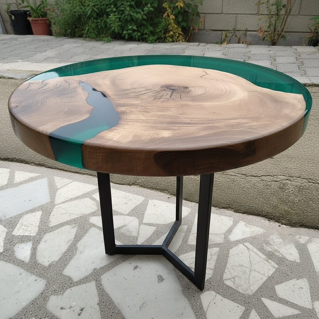Mesa Nogal turquesa / Turquoise Walnut Table