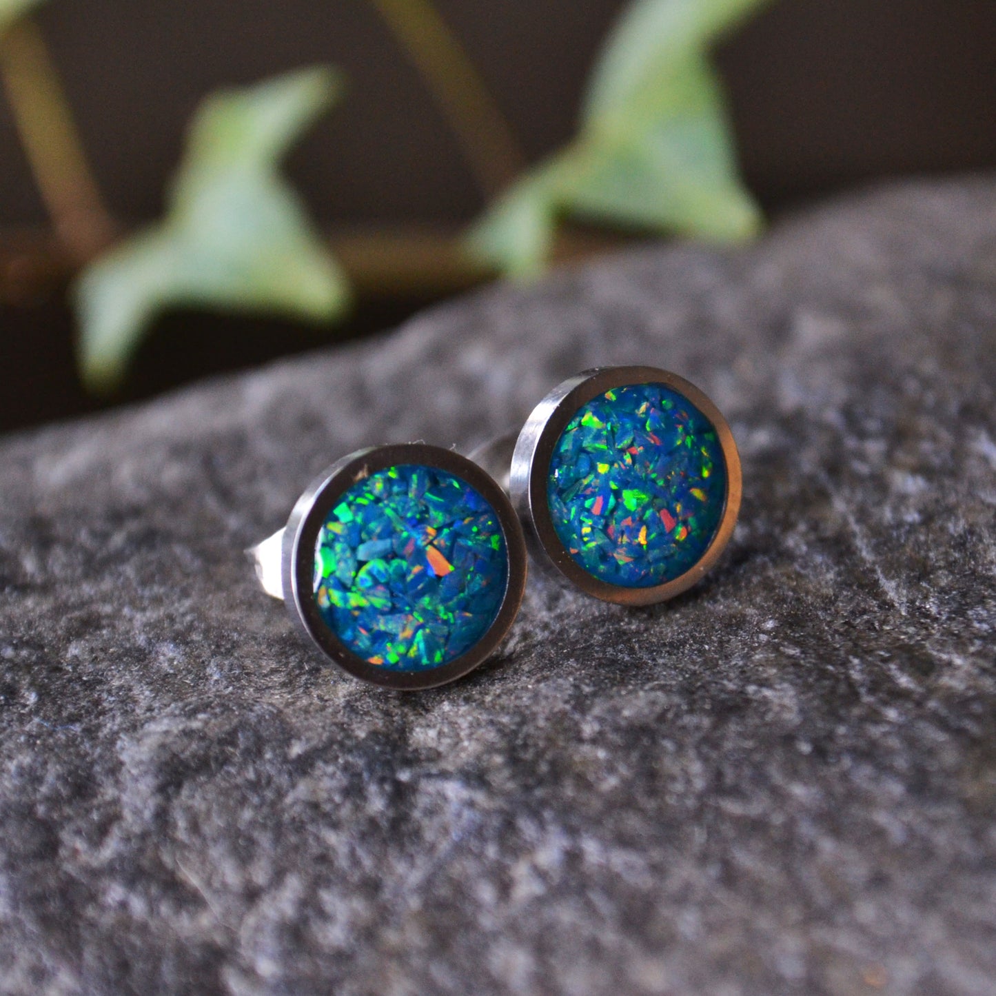 Pendientes de Ópalo triturado - Turquesa