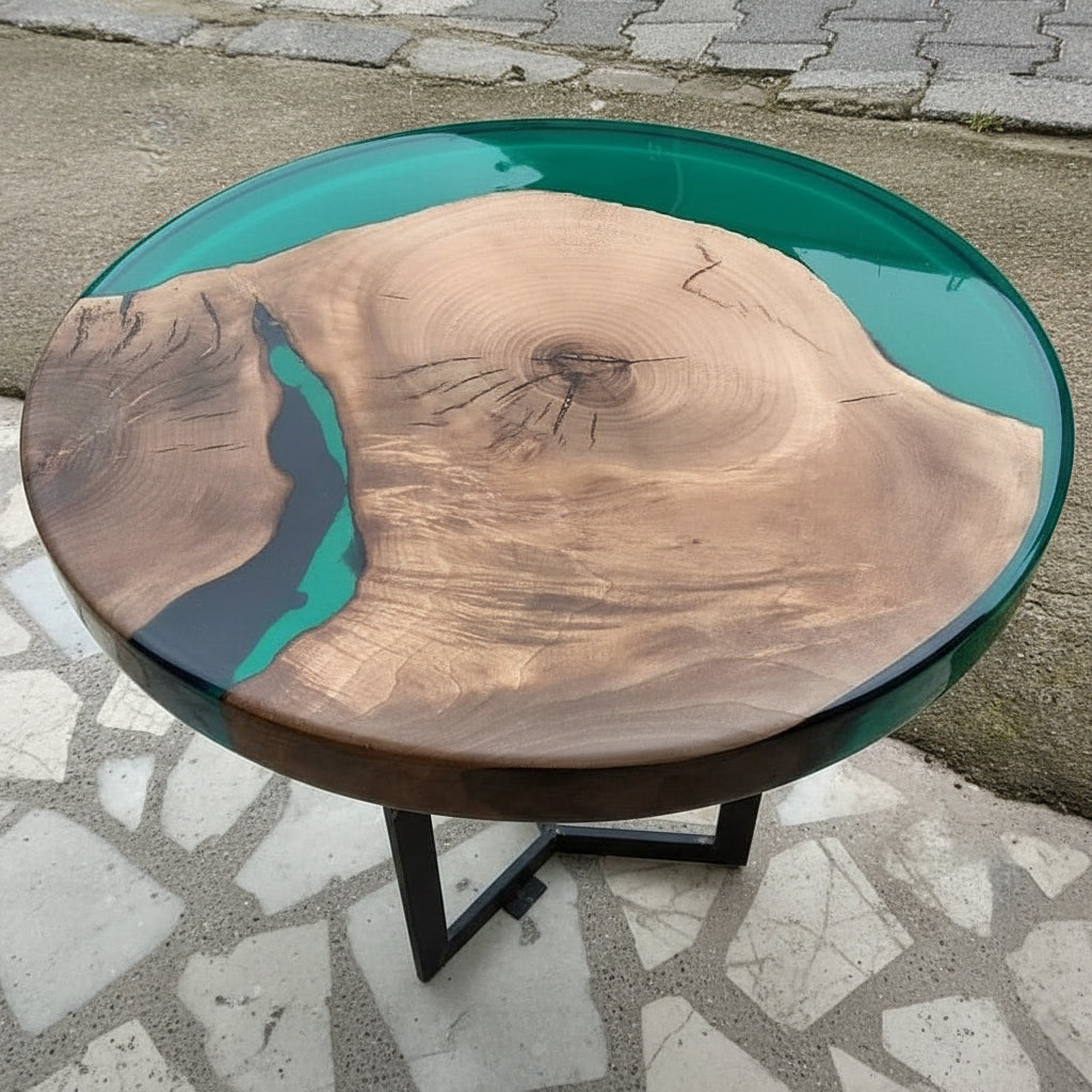 Mesa Nogal turquesa / Turquoise Walnut Table
