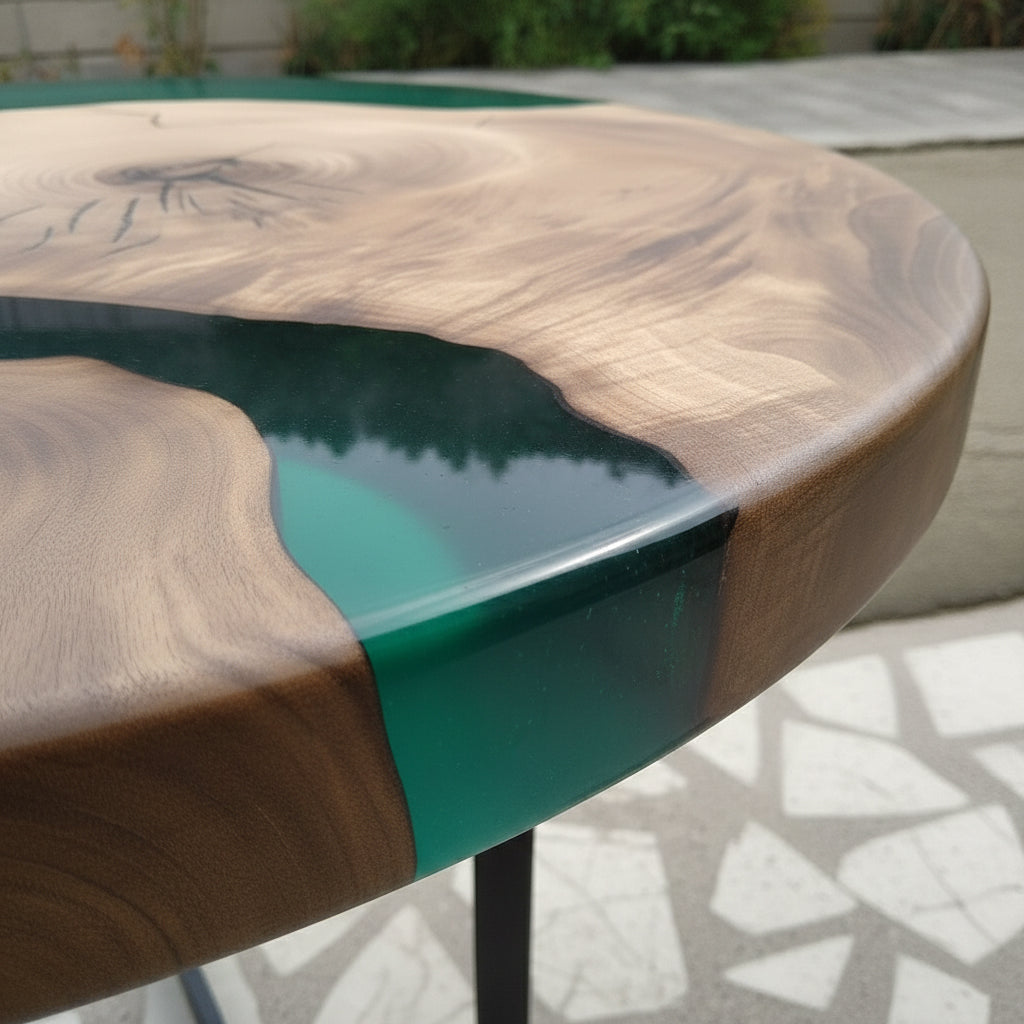 Mesa Nogal turquesa / Turquoise Walnut Table