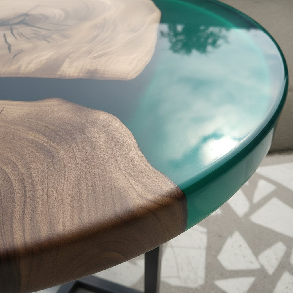 Mesa Nogal turquesa / Turquoise Walnut Table