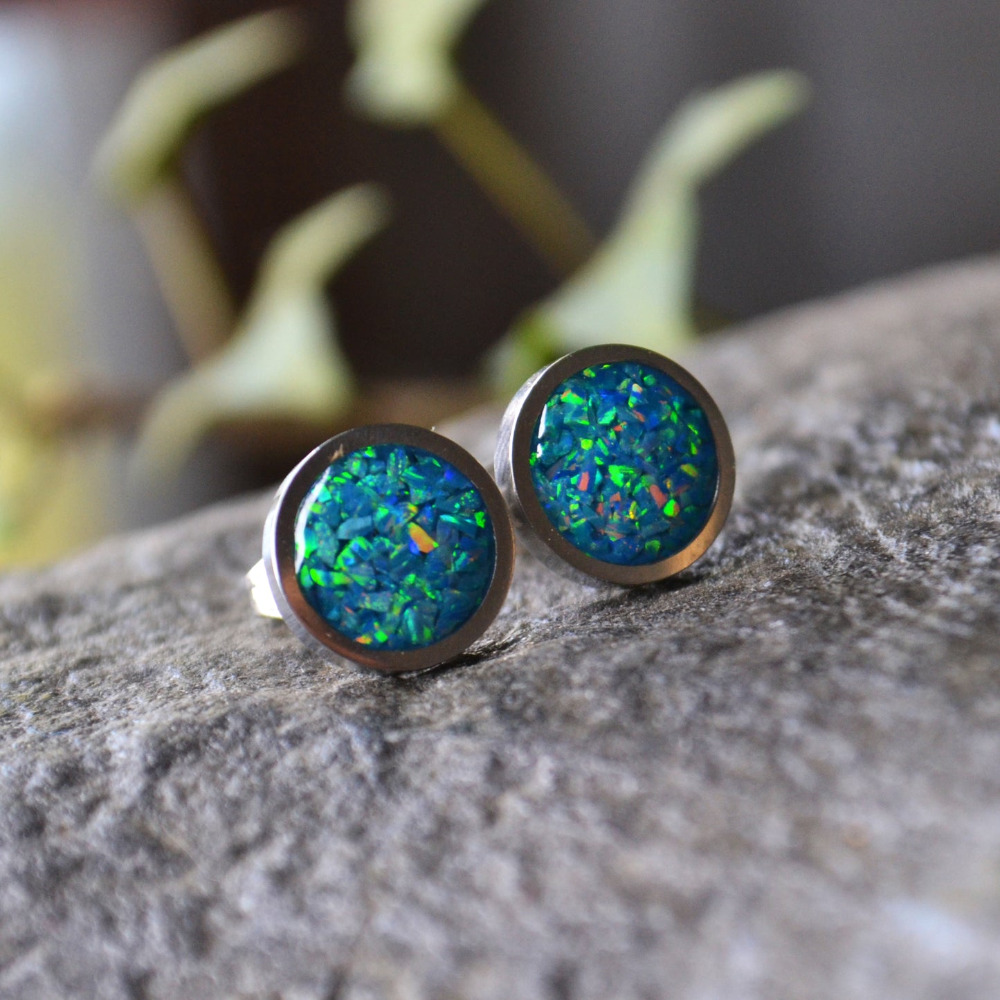 Pendientes de Ópalo triturado - Turquesa