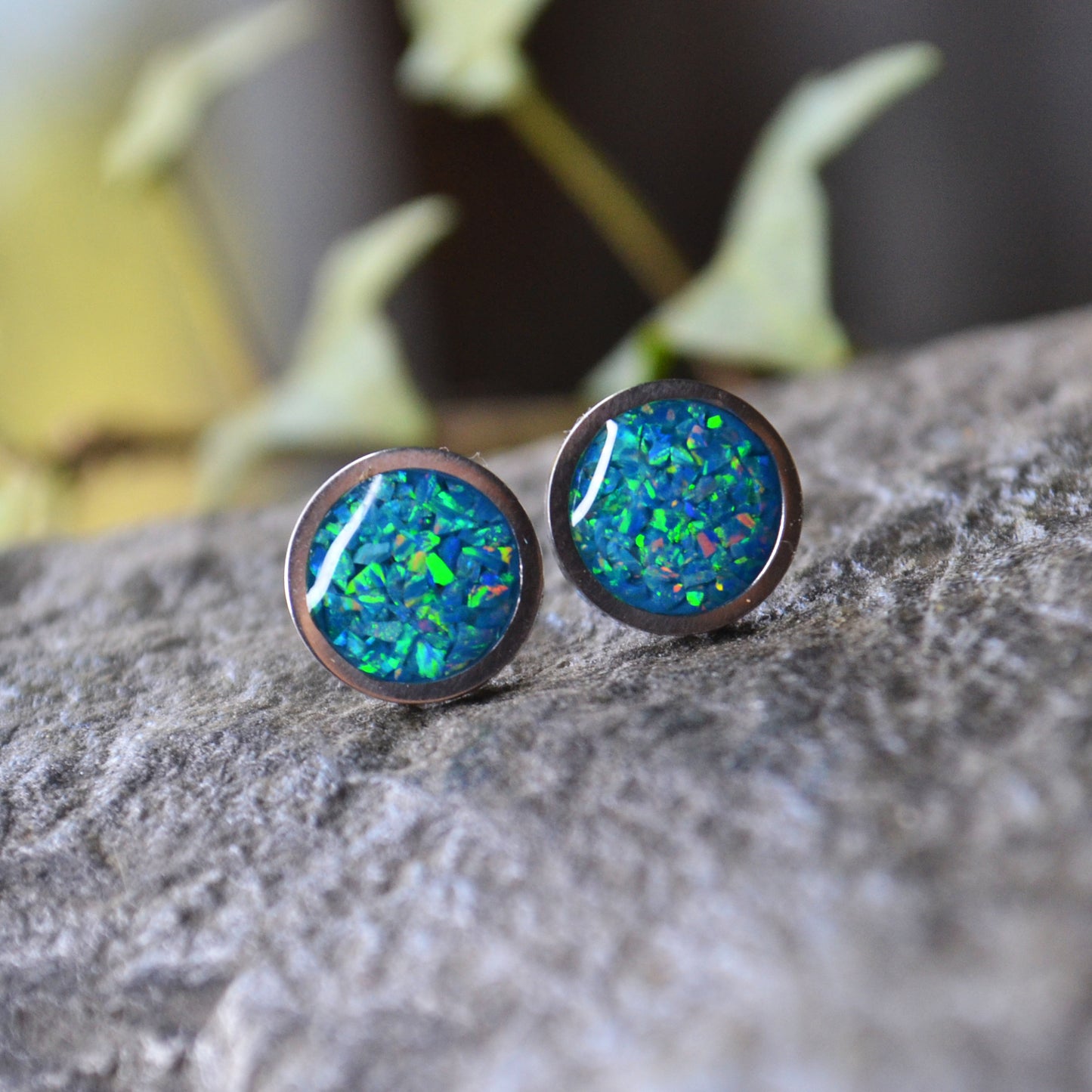 Pendientes de Ópalo triturado - Turquesa