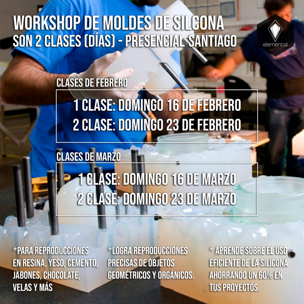 CURSO DE MOLDES DE SILICONA PRESENCIAL – FEBRERO Y MARZO