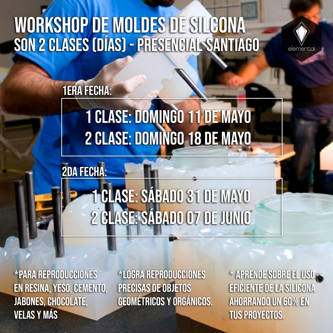 CURSO DE MOLDES DE SILICONA PRESENCIAL - MAYO / JUNIO