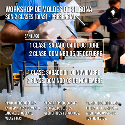 CURSO DE MOLDES DE SILICONA - PERSENCIAL OCTUBRE / NOVIEMBRE